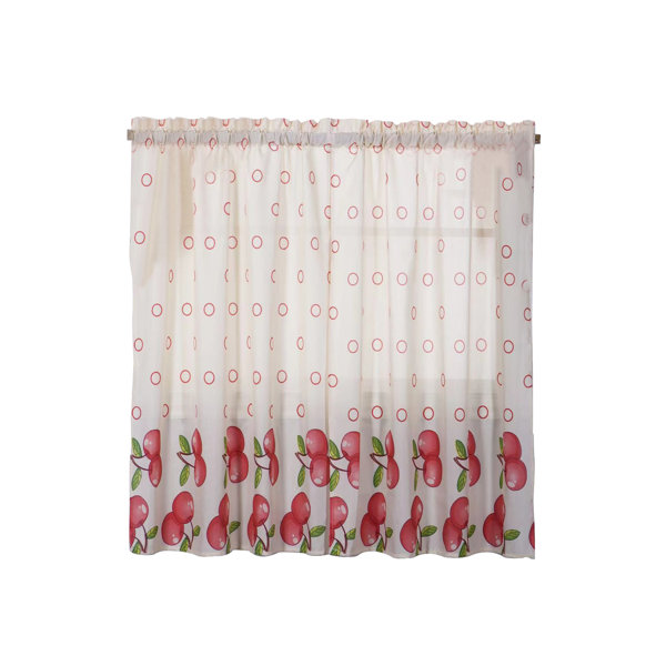 Winston Porter Ignazia Apple Orchard Swag 60'' W Kitchen Curtain in Apple Orchard Wayfair